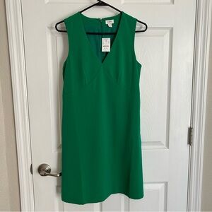 J. Crew size 0 Kelly Green Sleeveless Shift Dress. NEW WITH TAGS